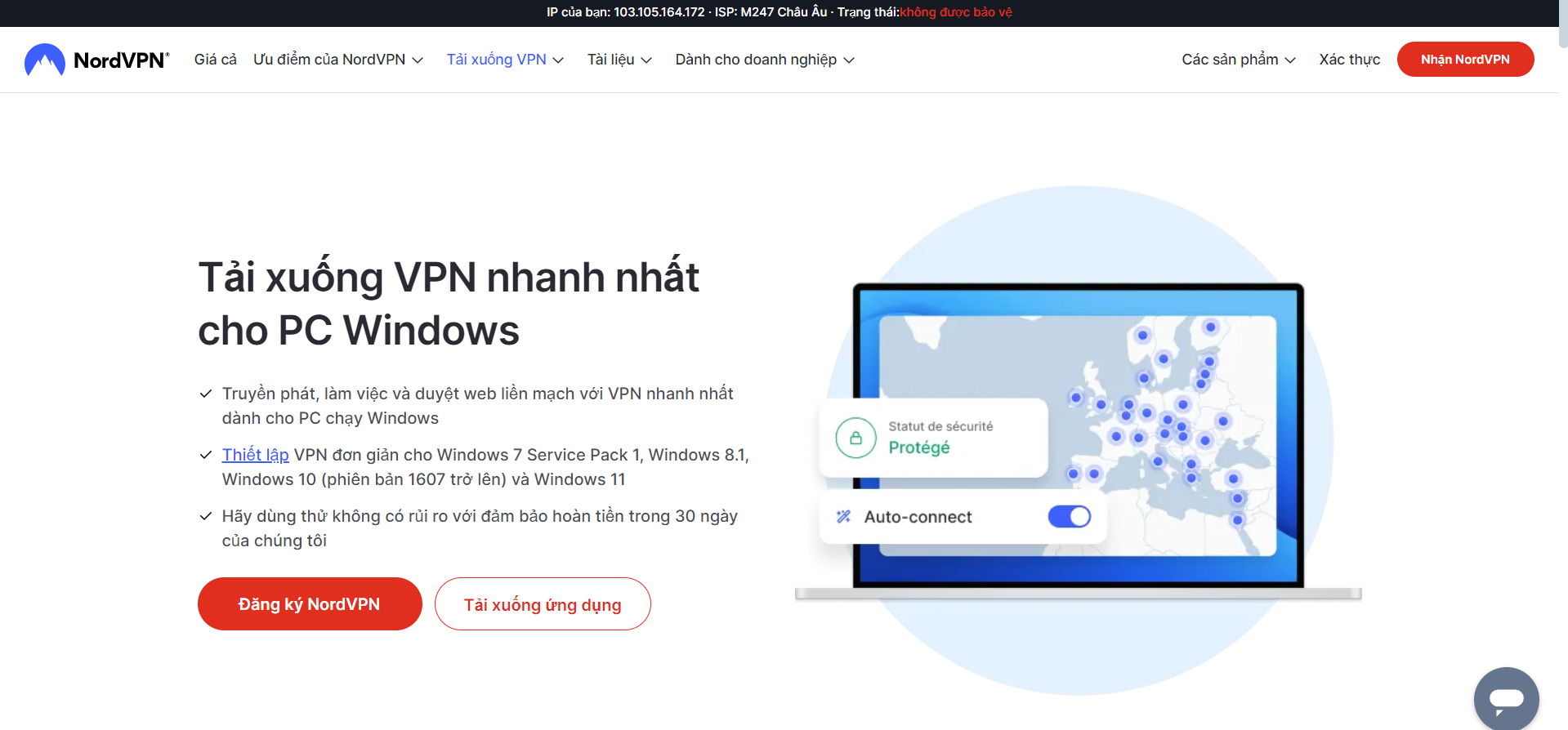 Nhấn tải xuống ứng dụng Nord VPN